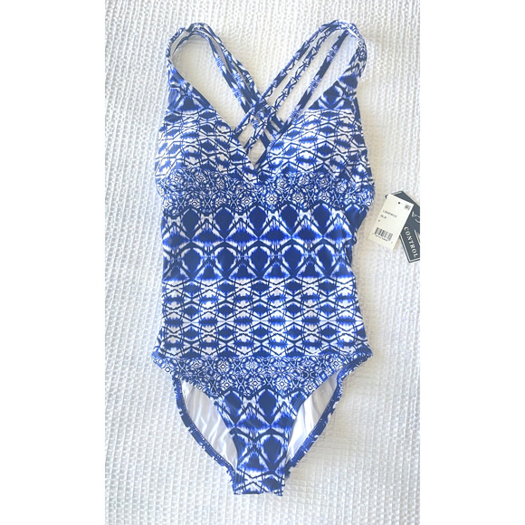 NWT La Blanca Swimsuit Size 6 One Piece Blue Oasis Tummy Control New with Tags - Picture 3 of 8